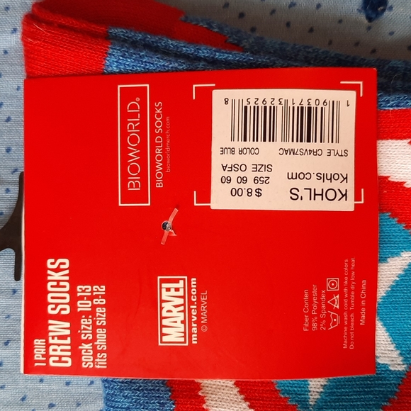 NWT Marvel Crew Socks FREE W/Any Purchase See listing... - Picture 2 of 4